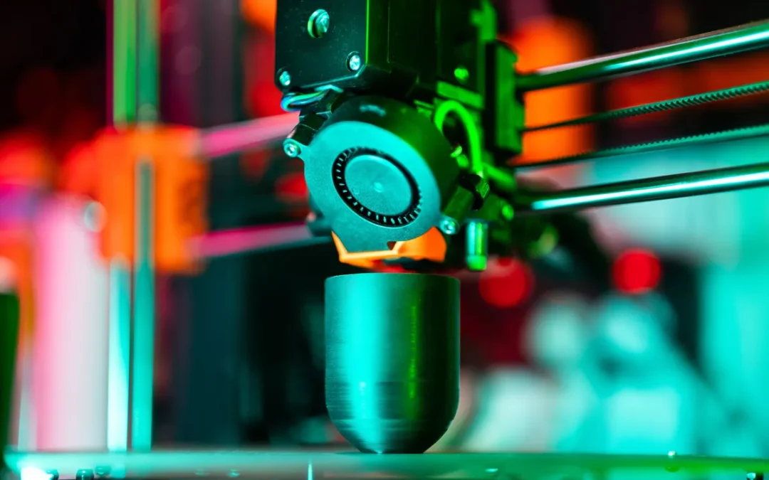A 3D printer part way through printing one of the best 3D printed dog accessories