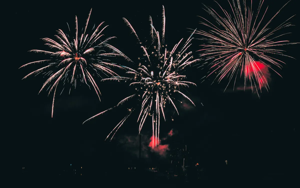 Fireworks at night, the trigger a dog anxiety vest is bought for